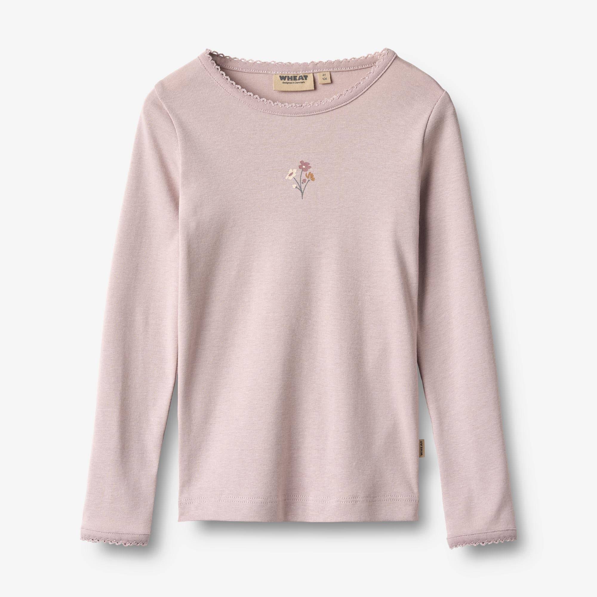WHEAT® - Langærmet T-shirt Belis - soft lilac - Str 98.