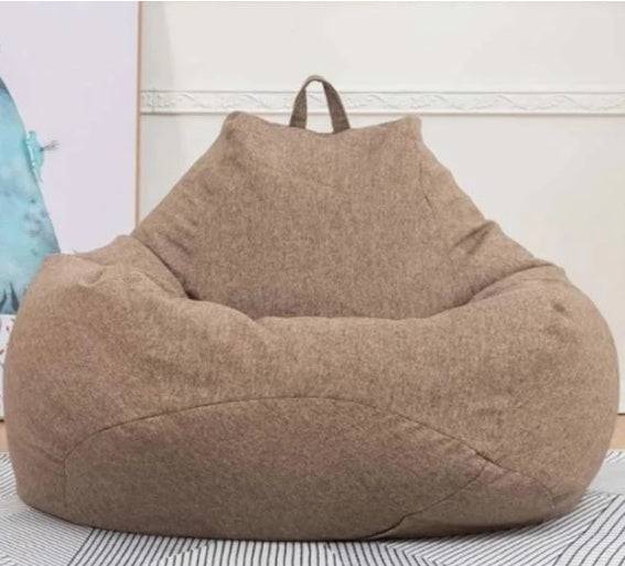 Comfortable Soft Giant Bean Bag Chair - Brown Cover / 100x120cm (100x120cm)