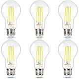 DiCUNO Edison LED-lampa E27, klassisk ultraeffektiv glödlampa, A-märkt, 2,2W, ersättning för 40W glödlampa, neutralvit 4000K, 465lm, 360°, klar, energieffektivitetsklass A, A60 LED-lampa, 6-pack