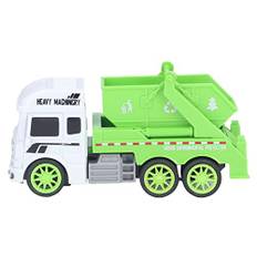 LIZEALUCKY Plaståtervinnings-trucky-leksak, sopbilsleksak för barn, friktionsdriven grön leksakslastbil för miljöutbildning med öppnande lastpall för förvaring (truck)