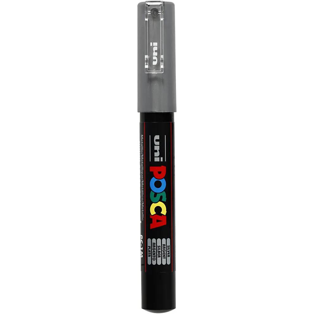Posca Marker - 1 St., Pc-1m, Spets 0,7 mm, Silver - Uni-posca - Fönsterfärg - silver