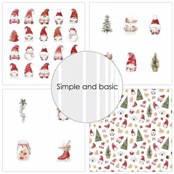 Simple and Basic Design Papers "Christmas Gnomes"
