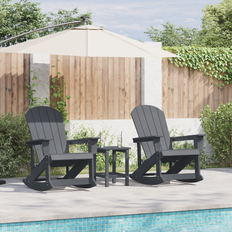 vidaXL Adirondack Gungstolar 2 pcs Ljusgrå 73,5 x 92 x 90 cm HDPE