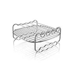 SPSMOKH Friteringshylla HD9904/00 dubbelskiktshylla spettställ, luftfritös, grill med spetttillbehör, multifunktionellt rostfritt stål, Airfryer grillgaller (20 cm fem nålar 18 cm)