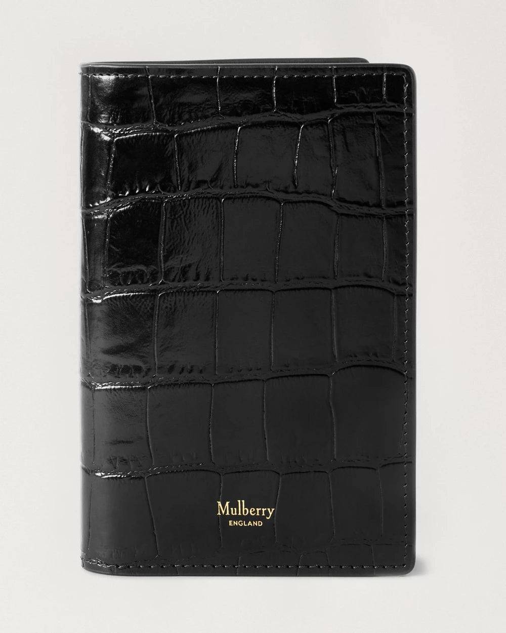 Passport Cover Shiny Croc, Black