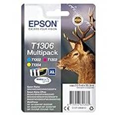 Epson T1306 C13T13064012 Bläckpatron, Cyan, Magenta, Gul, Paket med 3