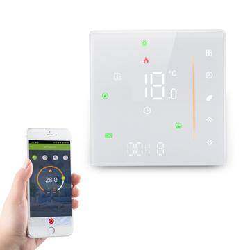 BHT-006GAW Smart termostat för vattenburen golvvärme - WiFi, Tuya-appen, röststyrning - Vit