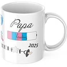 geschenke-fabrik.de – kopp med slogan – Papa loading 2025 – presenter till blivande fäder/graviditet förmedla pappa – fars dag – baby loading – kopp pappa 2025 present blivande pappa