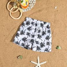 Badkläder för pojkar, söta tecknade hajtrycksshorts med elastiska midja, lämpliga för avslappnad, semester, strand - Multifärgad (6-9M,9-12M,12-18M,18-24M,2-3Y)