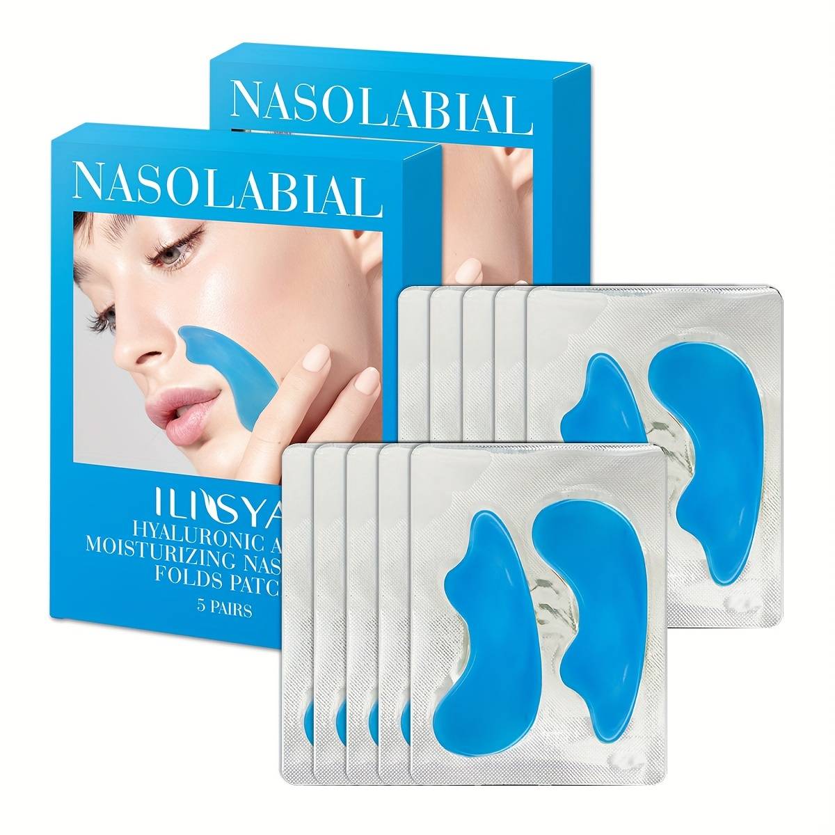 TEMU 10 Ilisya Hyaluronic Acid Moisturizing Nasolabial Patch, Lift And Tighten Facial Lip Mask Patch, Gentle And Non-irritating Suitable For A Of Skin Types For Men And Women