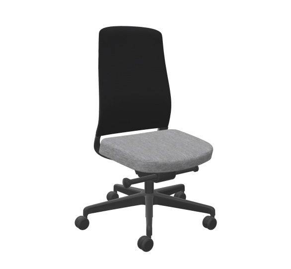 SILORA Kontorstol - Ergonomiske indstillinger og mange farver. Grey Sæde / Sort Mesh Ryg Uden 3D Armlæn.