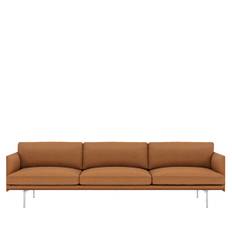 Muuto Outline Sofa - 3.5pers. - Cognac Grace Leather - Alu Stel