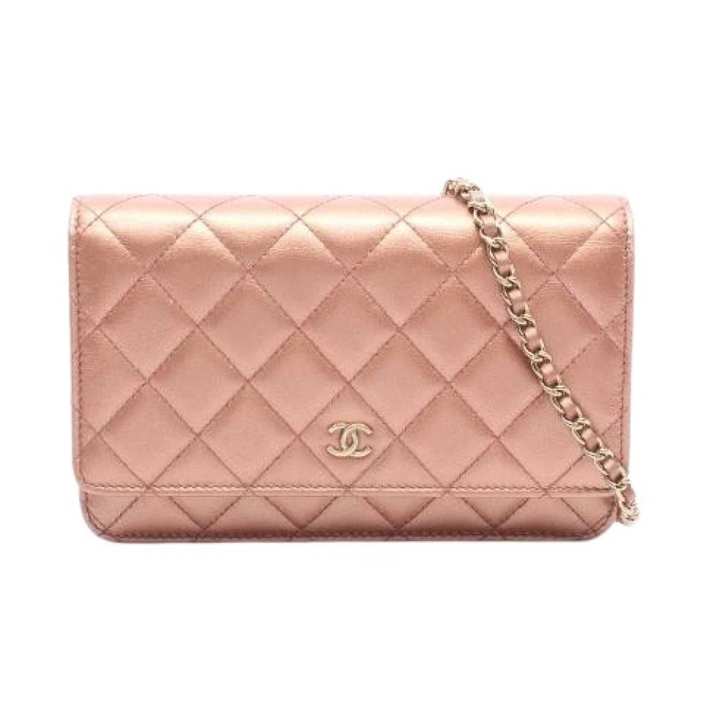 Chanel Vintage Pre-owned Matelasse Metallic Skuldertaske - Vintage - Dame - Lyserød - ONE SIZE - Uld