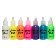 Glitterlim glitter glue 7×20 ml i glade farver