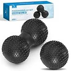 YANGTSUNG Massagebollar set om 2 Lacrosse Triggerpoint för rygg ben fötter händer, igelkottmassagebollar stressreflexologi, utlösningspunktmassage – myofascial boll, gymnastikboll, lacrosse-boll