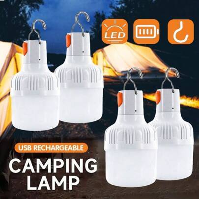 4st/2st/1st campinglampor, nödlampa, hängande tält- och arbetslampa, uppladdningsbar USB LED-lampa, bärbara utomhuslampor, campingtillbehör - Campinglampa (2 st,4 st,1 st,1 USB liten glödlampa [vitt ljus])