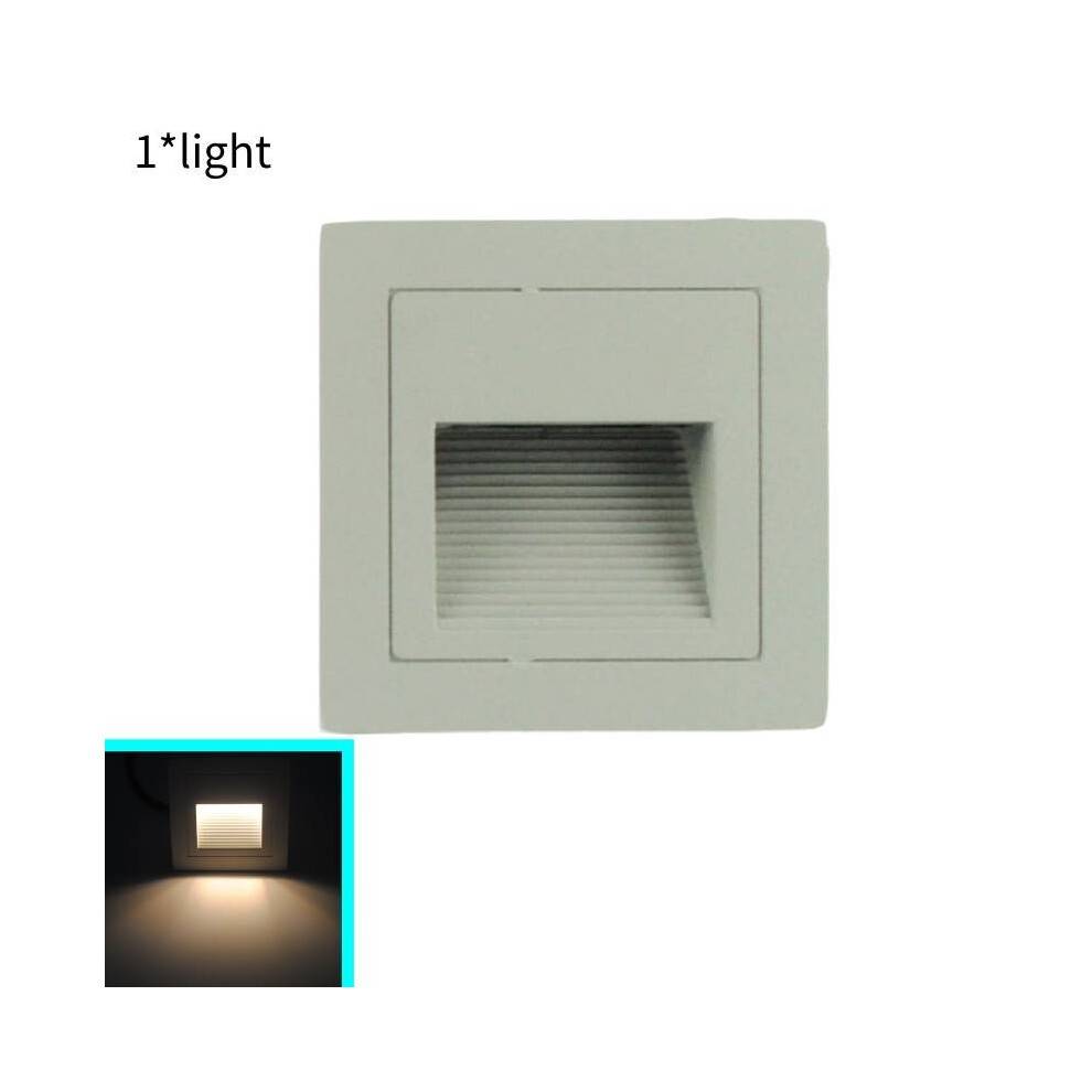 (Grey Warm)3w Led Light Corner Lamp Outdoor Waterproof Aluminum Stairs Courtyard Balcony