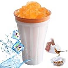 Magic Slushy Maker Squeeze Cup, RosyFate Slushy mugg gör själv, Ice Cup Maker, Slushy mugg att trycka på, kylkopp för drycker, bärbar Freeze Mug, Quick Frozen Smoothies Cup (orange)