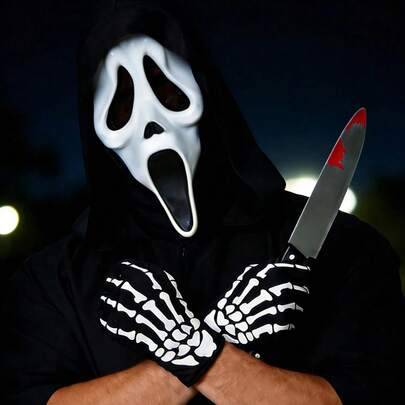 1 st Scream-film Ghostface-mask, Halloween-mördarmaskerad, cosplay-rekvisita för vuxna - Multifärgad (Multi-size)
