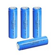 PKCELL Uppladdningsbara AA batterier,solcellsbatterier, 3,2 V, 600 mAh,IFR14500 för ficklampa, trädgårdslampa, 4-pack