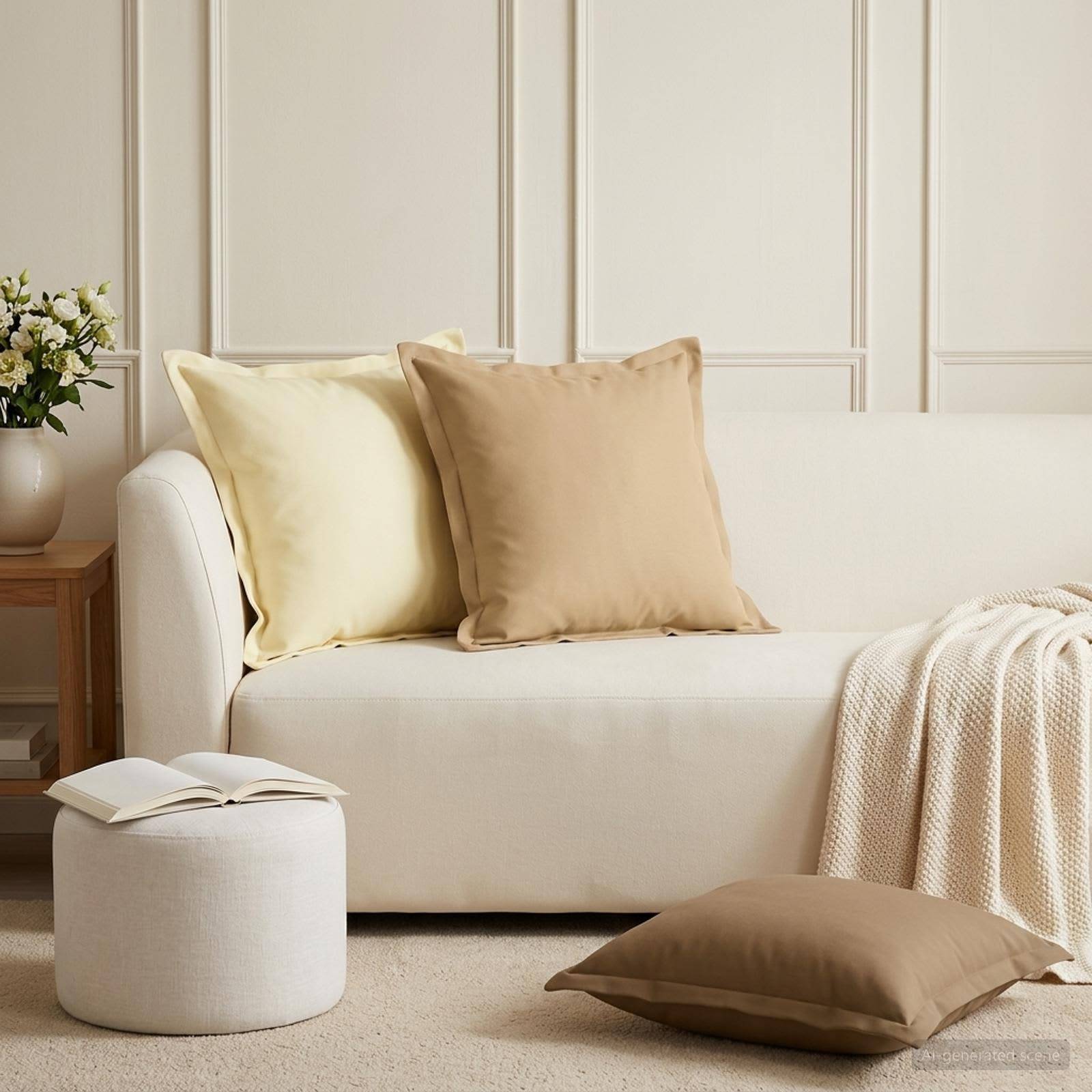 vidaXL Kuddöverdrag 12 st HOUTEN Taupe 45 x 45 cm Polyester