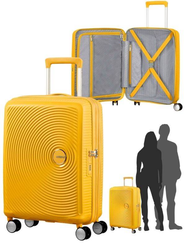 American Tourister Soundbox Spinner - kuffert der kan udvides - 77 cm - gul