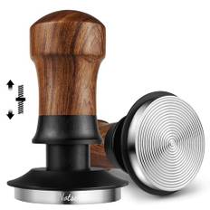 NOTSEK Tamper 54mm, 30lbs Anpressdruck Kaffee Tamper mit Ripple Base, Walnuss Druckregulierender Espresso Tamper, Kalibriert Feder Belastet Tamper für Sage Siebträger
