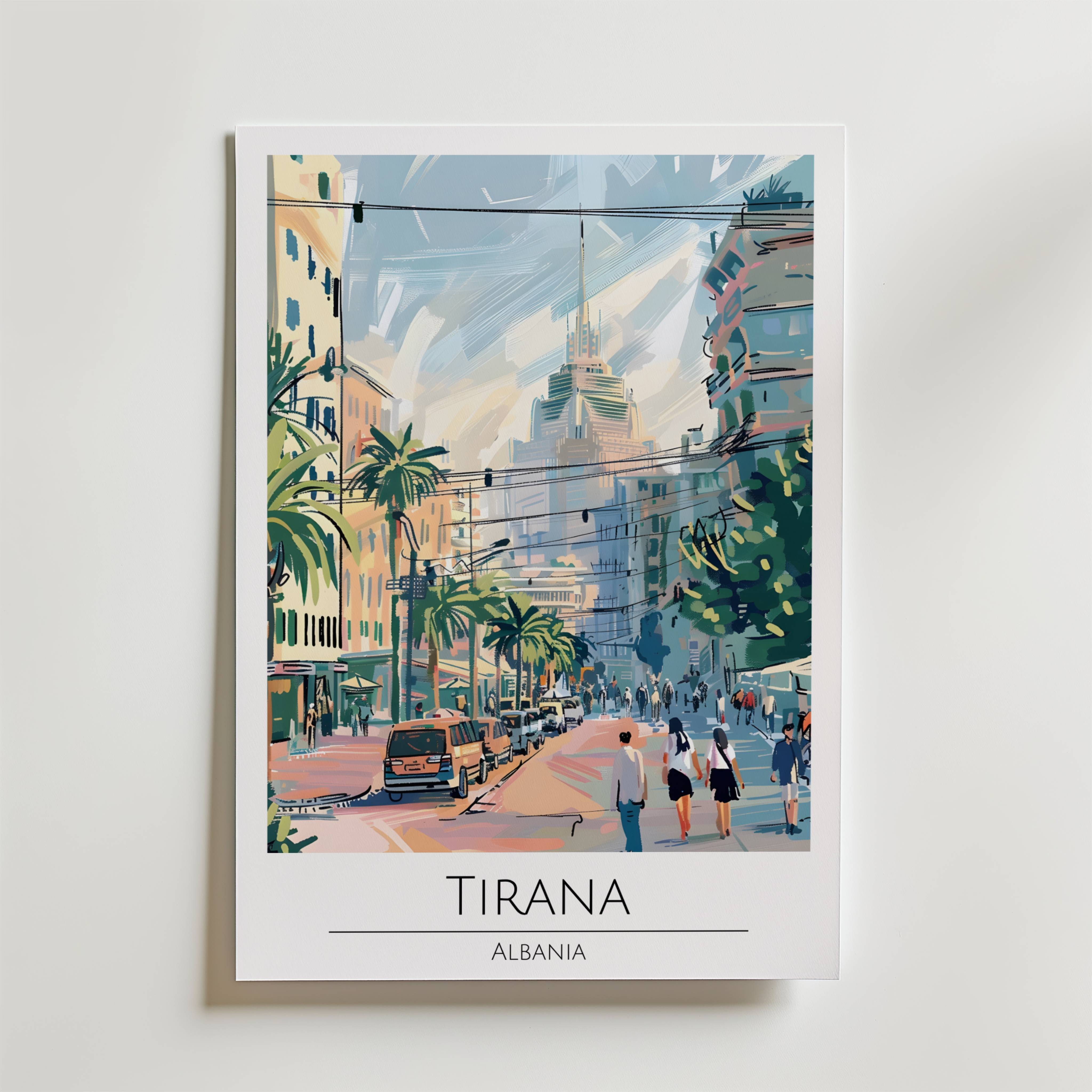Tirana City Stroll Poster - Fine Art Poster 21x30 cm