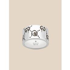 Gucci Ghost 12 mm ring in silver with aureco finish