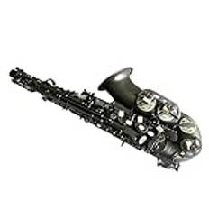 Professionell Saxofon Suzuki Eb Altsaxofon Matt Svart Nickelpläterad Snidad Yta E Platt Instrument Sax Med Fodral