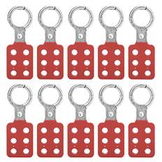 10st Lockout Tagout Hasp, Säkerhetsaluminiumisolering Hänglås Hasp för Multipel Hantering, Isolerad Låshasp med 6 Håls Interlock, 1in Inuti Käftdiameter