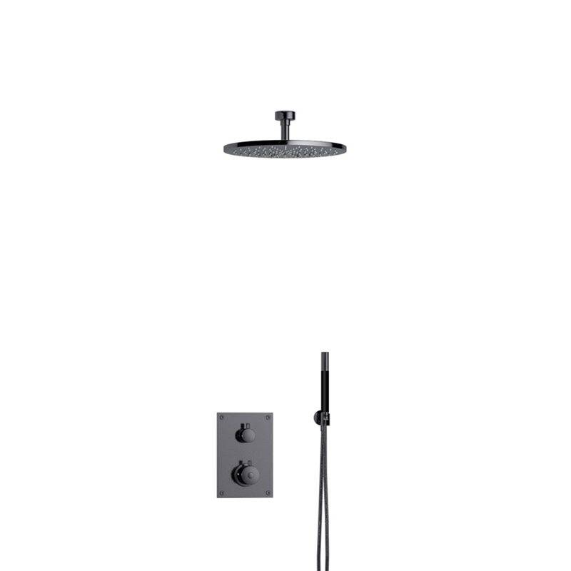 Takduschset Tapwell 7268 för Inbyggnad Svart Krom