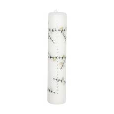 Casa Christmas Kalenderlys - Ø 5 x H 25 cm - Paraffin - Hvid/grøn