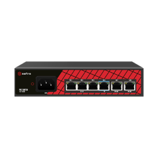 Safire PoE Switch 60W, 3 x 30W PoE (100Mbps) + 1 x 60W PoE (100Mbps) + 2 x Uplink (1000Mbps), WatchDog