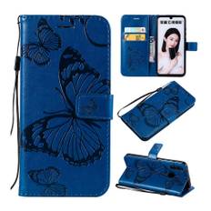 Butterfly läder Huawei P Smart 2019 fodral - Blå
