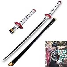 Uvency Slayer Cosplay Katana Sword Prop Tomioka Giyuu Samurai Sword Träsvärd Leksakskniv Anime Slayer Sword Japansk Katana För Anime Fans