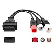 Vegena Diagnostisk OBD2-kabel, 3 stift + 4 stift + 6 stift A OBD 16 stift, OBD2 till cigarettändaruttag, praktisk OBD-diagnostisk anslutningskabel