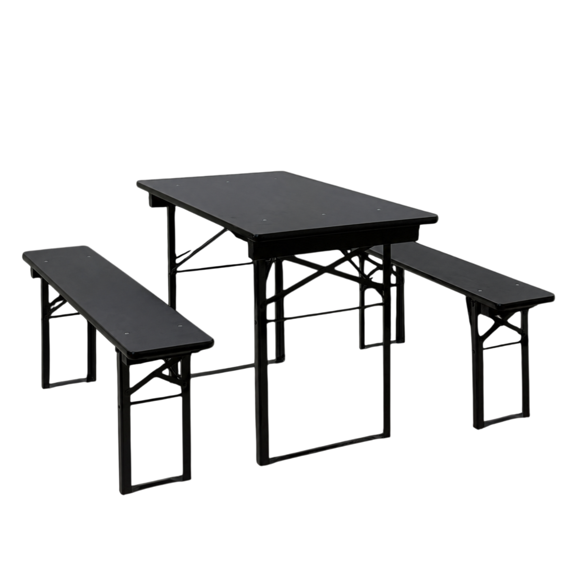 Standard balkon Bord/bænk sæt - Sort.