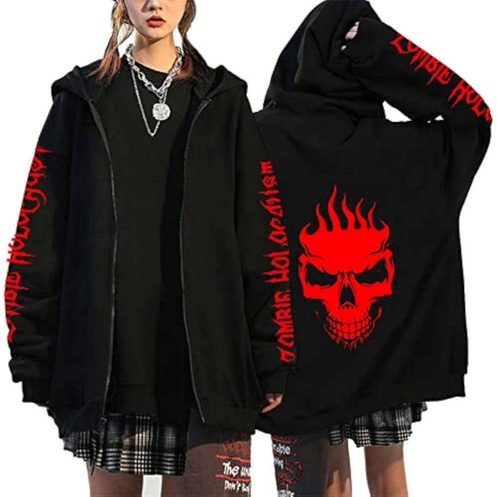 Skräckmanga Zip Up Hoodie Junji Ito Dam Herr Manga Gotisk Harajuku Pullover Toppar cm