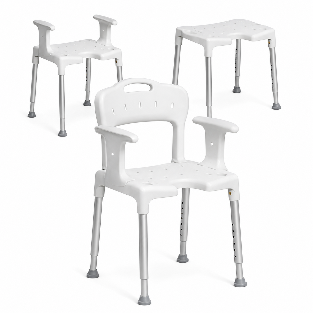 Duschpall / duschstol Etac Swift - Duschpall Swift Vit med armstöd