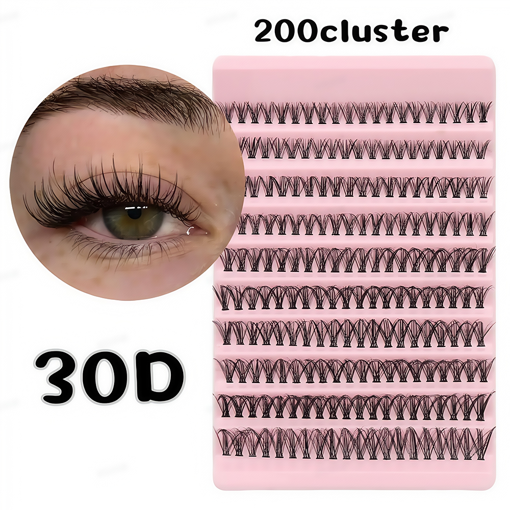 Hot Selling! European & American Super Dense 200 Clusters False Eyelashes - Restock for Natural & Comfortable Wear
