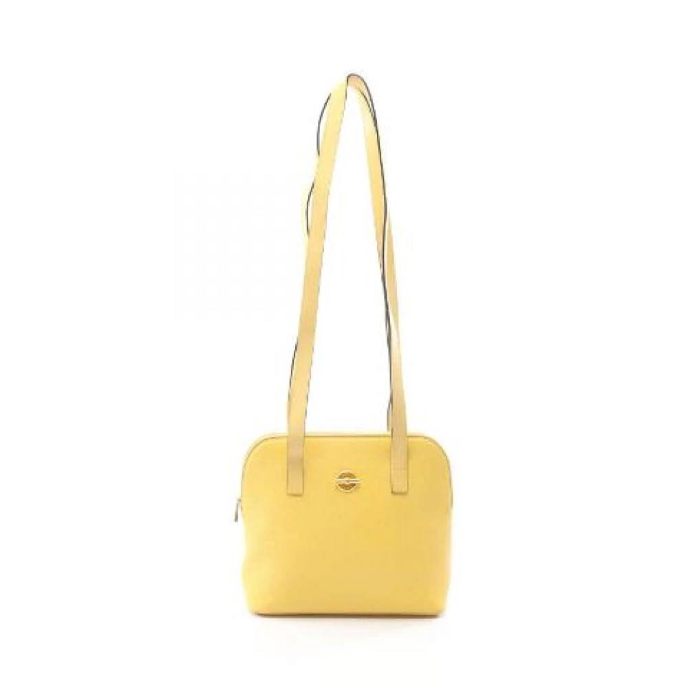 Celine Vintage Pre-owned Mantel Læder Skuldertaske - Vintage - unisex - Gul - ONE SIZE - Uld