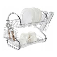 Two-level standing dish dryer, universal drainer