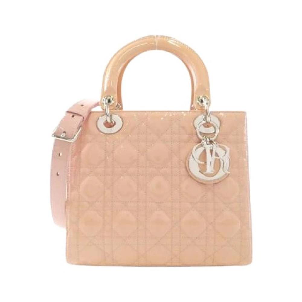 Dior Vintage Pre-owned Lady Patent Leather Handbag - Vintage - Dame - Lyserød - ONE SIZE - Uld