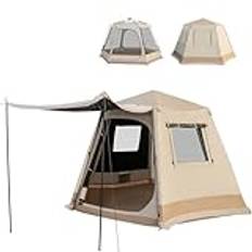 COSTWAY tält för 4–6 personer, campingtält med förtält, stort tunneltält med insytt tältgolv, vattentät, 2 500 mm vattenpelare, UV-skydd 50+, familjetält med bärväska