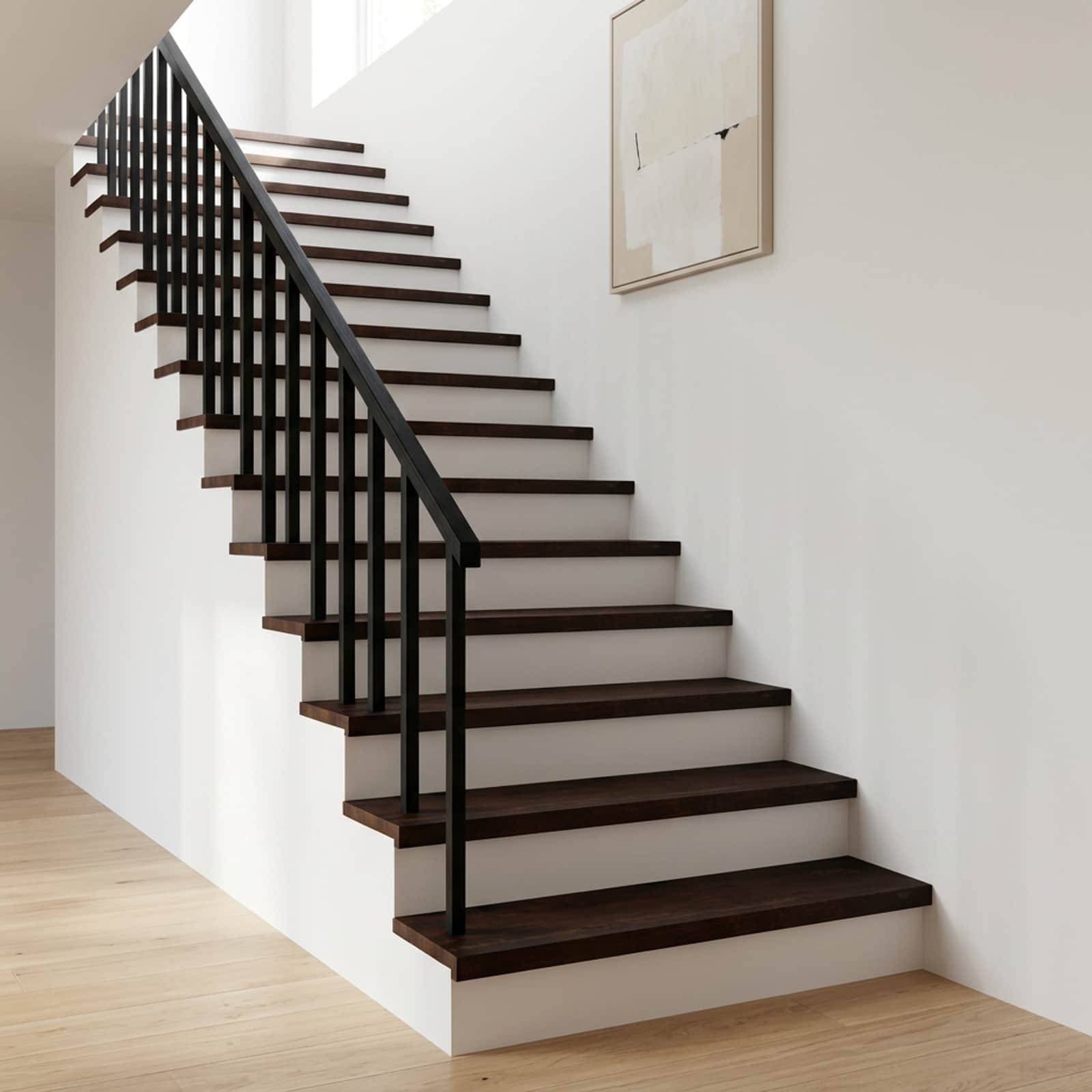 vidaXL Trappetrin 2 stk. 110 x 25 x 2 cm Mørk Brun Solid bøg