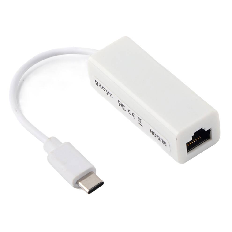 Ethernet-netværksadapter Type C til RJ45 Hurtig Ethernet-forbindelse USB 3.1 Type C med flere USB-porte og overstrømsbeskyttelse Kompakt design til