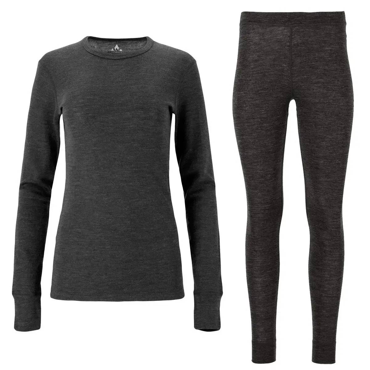 Whistler Cerro Merinould Skiundertøjssæt Dame, black 3XL
