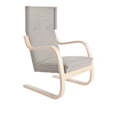 Artek - Fåtölj 401, Tyg, H55, Klarlackad björk - Fåtöljer - Alvar Aalto - Trä