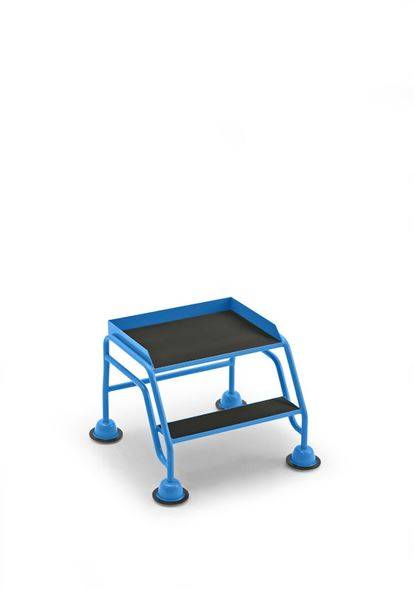 Trappestige Peder, platform og trin med riflet gummi, 2 trin, uden gel